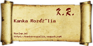 Kanka Rozália névjegykártya
